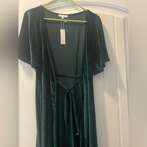 Womens Emerald Green Velvet Maxi Dress